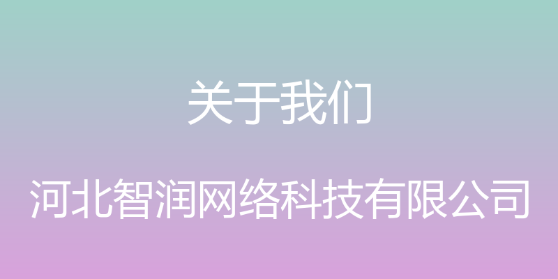 关于我们 - 河北智润网络科技有限公司